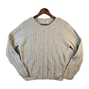 Blarney Ireland Cable Knit Fisherman Sweater‎ Cottagecore Tan 100% Wool 16